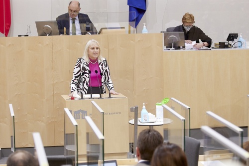 Am Rednerpult: Abgeordnete zum EU-Parlament Angelika Winzig (ÖVP)