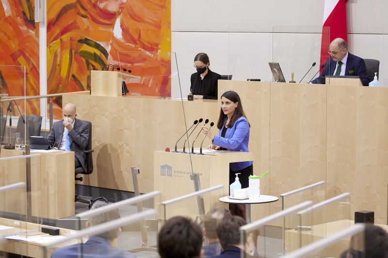 Am Rednerpult: Nationalratsabgeordnete Meri Disoski (GRÜNE)