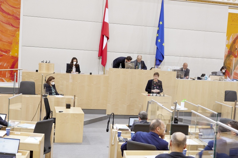 Am Rednerpult: Nationalratsabgeordnete Astrid Rössler (GRÜNE)