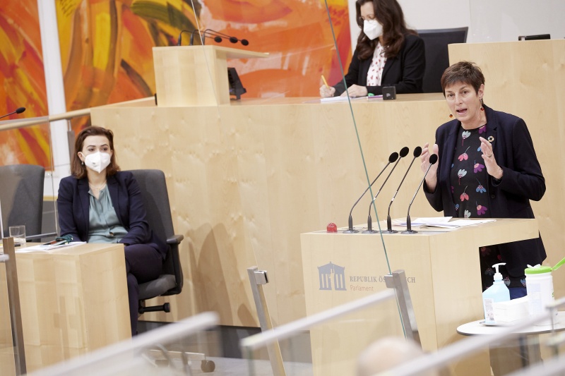 Am Rednerpult: Nationalratsabgeordnete Astrid Rössler (GRÜNE)