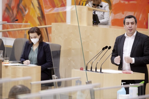 Am Rednerpult: Abgeordneter zum EU-Parlament Günther Sidl (SPÖ)
