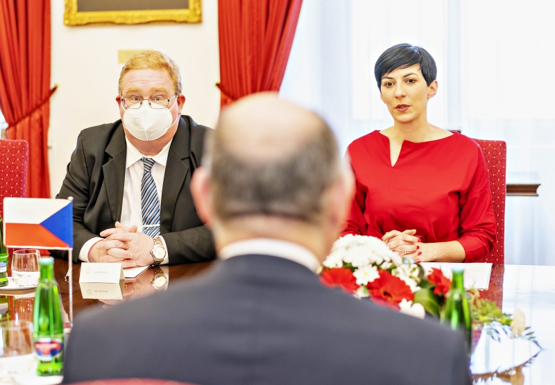 Vorsitzende des Abgeordnetenhauses Markéta Pekarová Adamová während der Aussprache