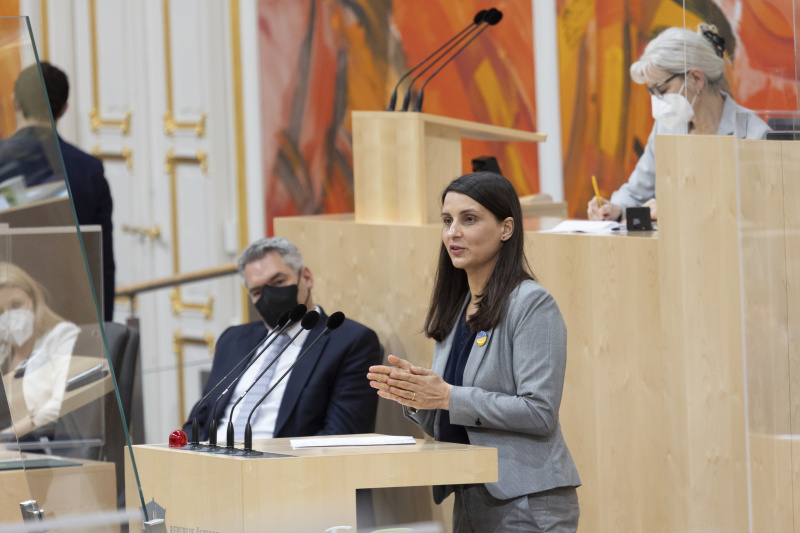 Am Rednerpult: Nationalratsabgeordnete Meri Disoski (GRÜNE)