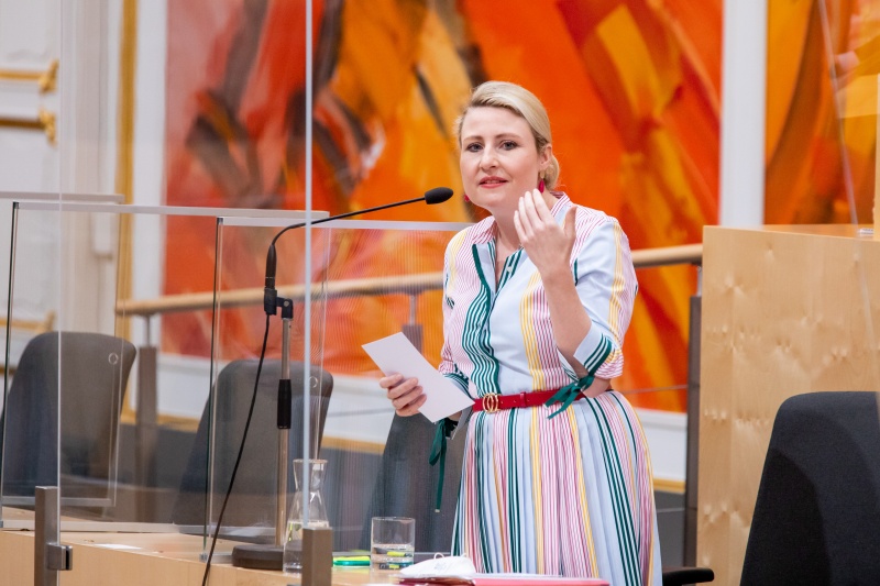 Integrationsministerin Susanne Raab (ÖVP) auf der Regierungsbank