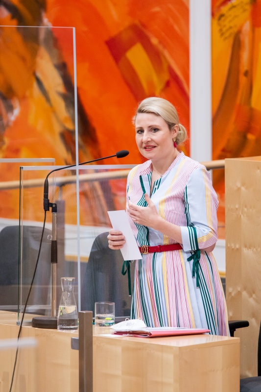 Integrationsministerin Susanne Raab (ÖVP) auf der Regierungsbank
