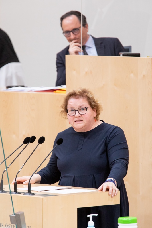 Bundesrätin Korinna Schumann (SPÖ) am Rednerpult