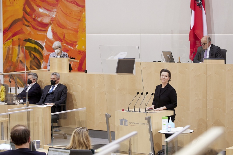 Am Rednerpult Nationalratsabgeordnete Gabriele Heinisch-Hosek (SPÖ)