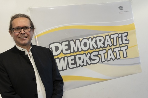 Bildungsminister Martin Polaschek (ÖVP) in der Demokratiewerkstatt