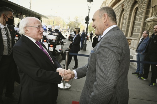 Von links: Irischer Staatspräsident Michael D. Higgins, Nationalratspräsident Wolfgang Sobotka (V)