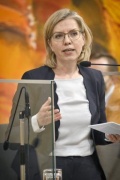 Verkehrsministerin Leonore Gewessler (GRÜNE) auf der Regierungsbank