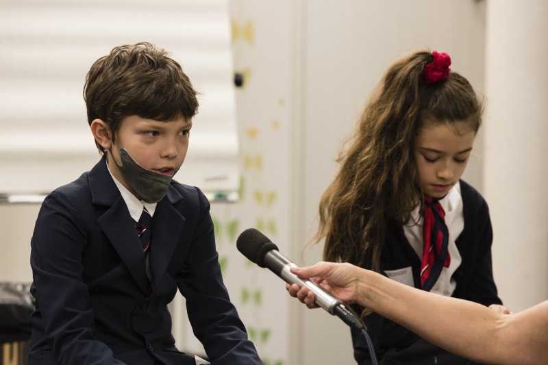 Schüler:innen der Klasse 4a des Theresianum in der Demokratiewerkstatt