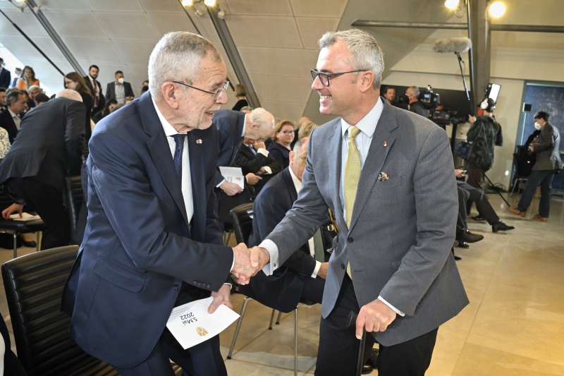 Von links: Bundespräsident Alexander Van der Bellen, Dritter Nationalratspräsident Norbert Hofer (FPÖ)