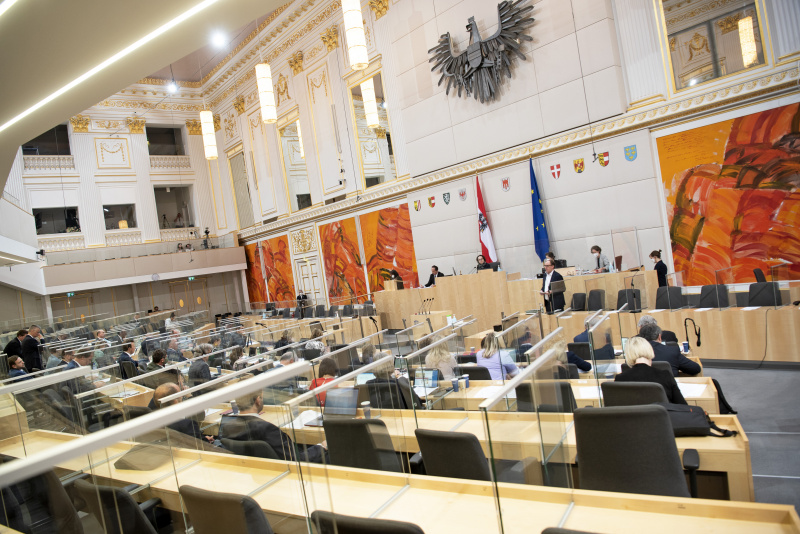 Auf der Regierungsbank Gesundheitsminister Johannes Rauch (Grüne) bei der Beantwortung der Dringlichen Anfrage