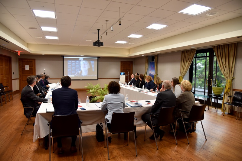 Expertengespräch mit Vertretern des National Institute of Health. Blick Richtung Veranstaltungsteilnehmer:innen