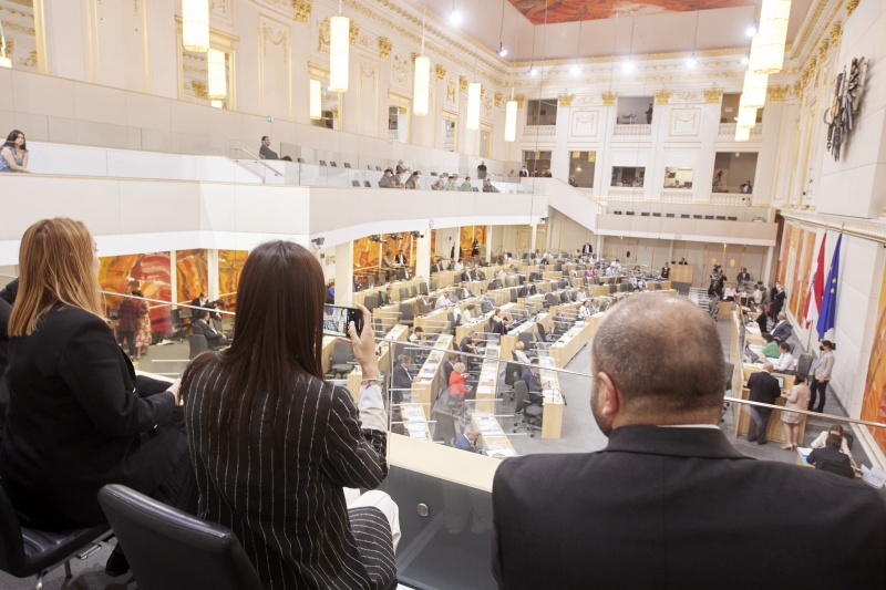 Besuch der 156. Nationalratssitzung. Ukrainische Delegation unter Vorsitz von Mariia Mezentseva - MP of Ukraine, Chairperson of Ukrainian Delegation to the PACE