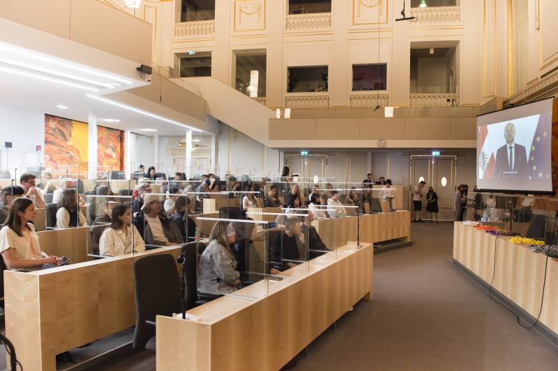 Nationalratspräsident Wolfgang Sobotka (ÖVP) bei Videobotschaft an die Teilnehmer:innen