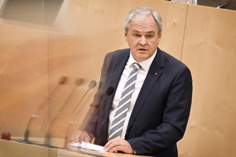 Am Rednerpult: Landtagspräsident Vorarlberg Harald Sonderegger zum Thema ‚Vorarlberg – die progressive Provinz‘