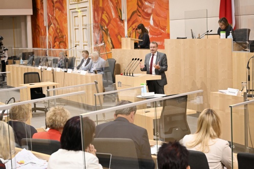Europaabgeordneter Hannes Heide (SPÖ) am Rednerpult