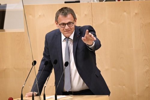 Mitglied des Landtags Vorarlberg Chistoph Thomas (ÖVP) am Rednerpult