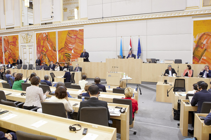 Rede Parlamentspräsident der Ukraine Ruslan Stefantschuk