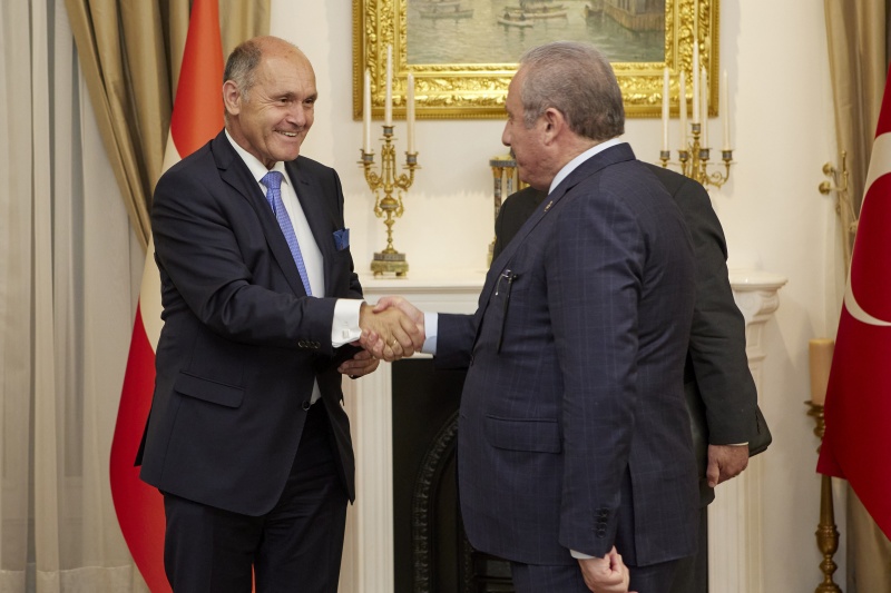 Von links: Nationalratspräsident Wolfgang Sobotka (ÖVP), Parlamentspräsident der Großen Nationalversammlung der Türkei Mustafa Şentop