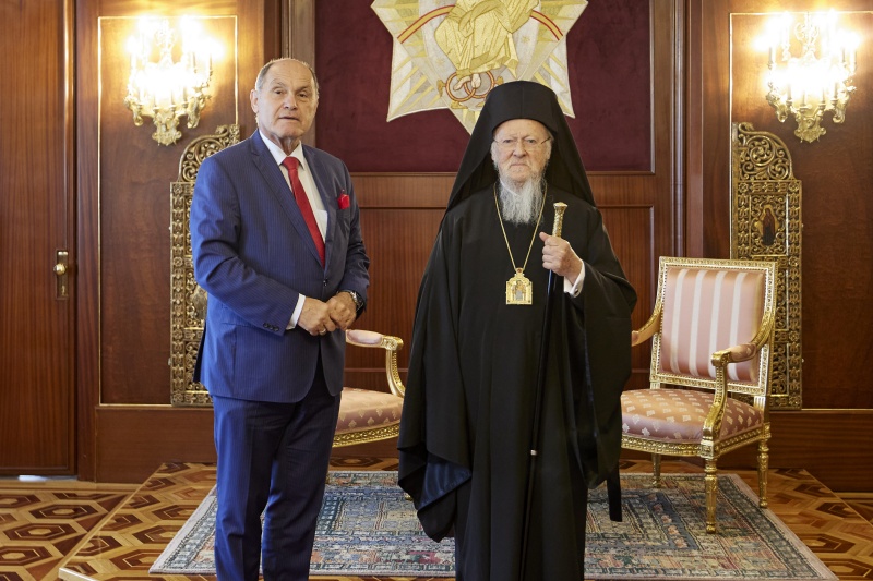 Von links: Nationalratspräsident Wolfgang Sobotka (ÖVP), Patriarch Bartholomäus I.