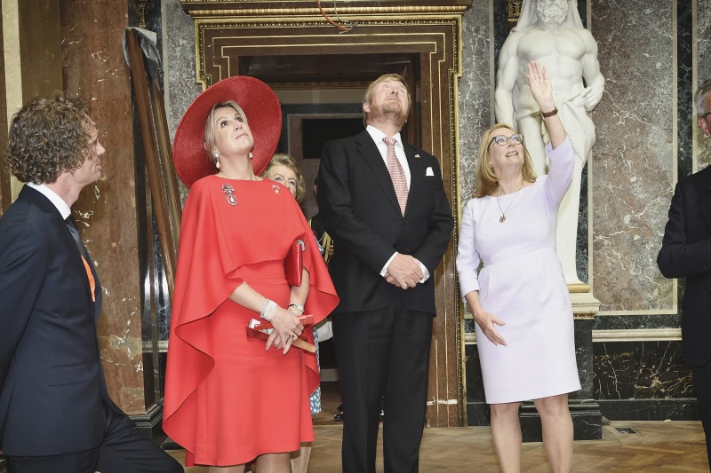Besuch der Parlamentsbaustelle. Von rechts: Zweite Nationalratspräsidentin Doris Bures (SPÖ), S.M. König Willem Alexander mit I.M. Königin Maxima von Oranje-Nassau