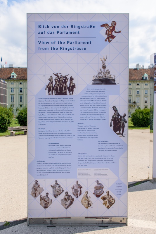 Quadriga, Athene Brunnen, Rossebändiger, Geschichtsschreiber - Stele 5 Rückseite