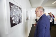 Nationalratspräsident Wolfgang Sobotka (ÖVP) während der Führung durch die Kunstausstellung
