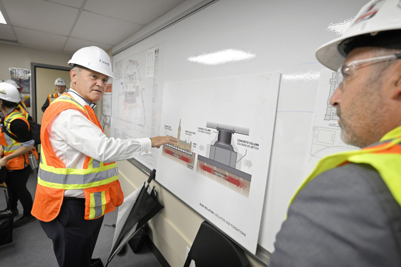 Nationalratspräsident Wolfgang Sobotka (ÖVP) bei einer Führung durch den Centre Block durch den Director of Centre Block Program