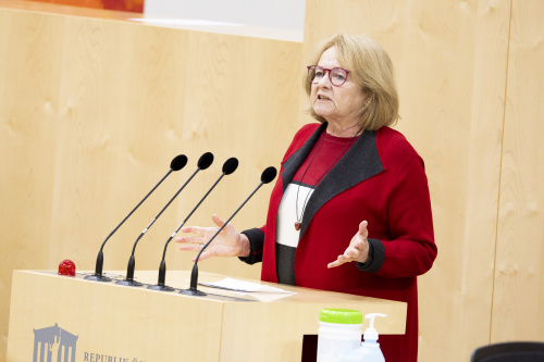 Am Rednerpult Nationalratsabgeordnete Ruth Becher (SPÖ)