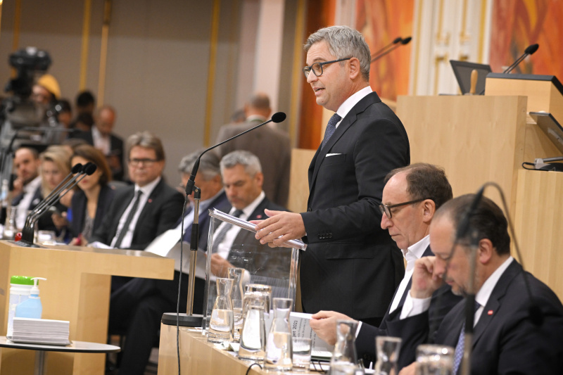 Budgetrede von Finanzminister Magnus Brunner (ÖVP)