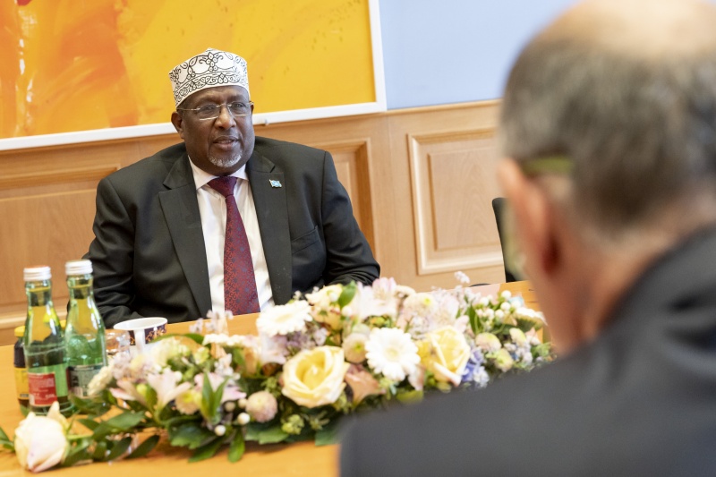 Präsident des Bundesparlaments von Somalia Sheikh Adan Mohamed während der Aussprache