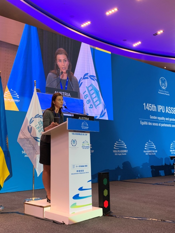 Nationalratsabgeordnete Ewa Ernst-Dziedzic (Grüne) am Rednerpult