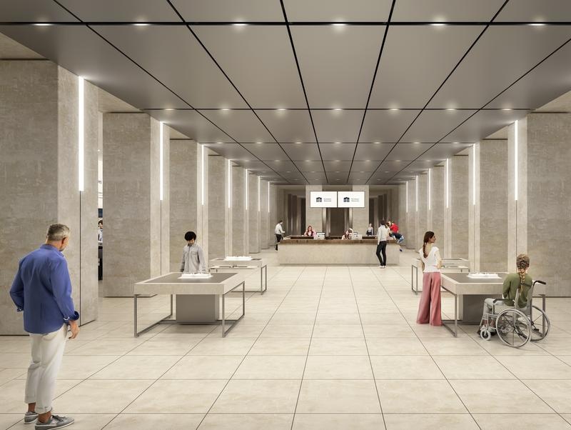 Infoterminals in der Agora bieten einen Überblick über aktuelle Termine, Veranstaltungen oder Sitzungen inklusive Verortung in einem Umrissmodell