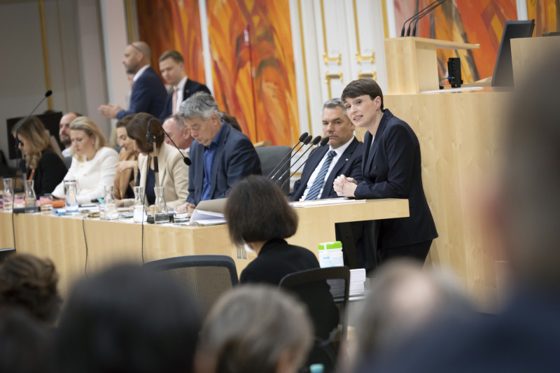 Klubobfrau Sigrid Maurer (GRÜNE) am Rednerpult