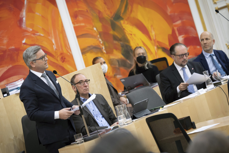 Finanzminister Magnus Brunner (ÖVP) auf der Regierungsbank.