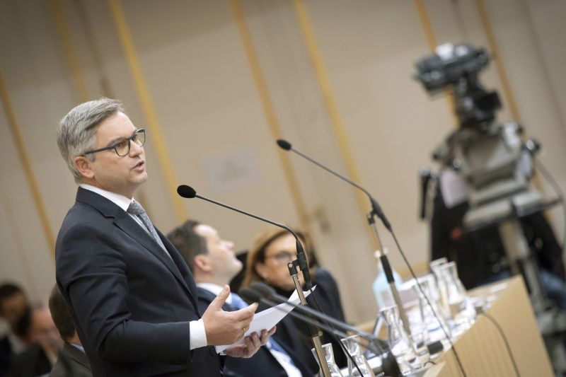 Finanzminister Magnus Brunner (ÖVP) auf der Regierungsbank