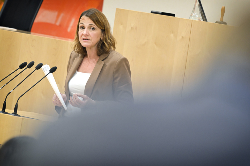 Nationalratsabgeordnete Dagmar Belakowitsch (FPÖ) am Rednerpult