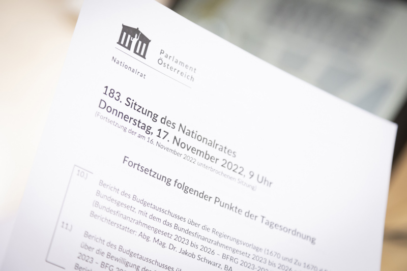 Tagesordnung zur Sitzung