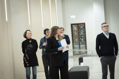 von links: Ulrike Felber, Tatjana Lukáš, Matthias Keppel beim Podcastgespräch
