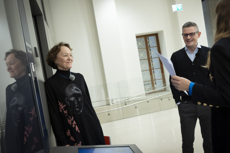 von links:  Ulrike Felber, Tatjana Lukáš, Matthias Keppel,beim Podcastgespräch