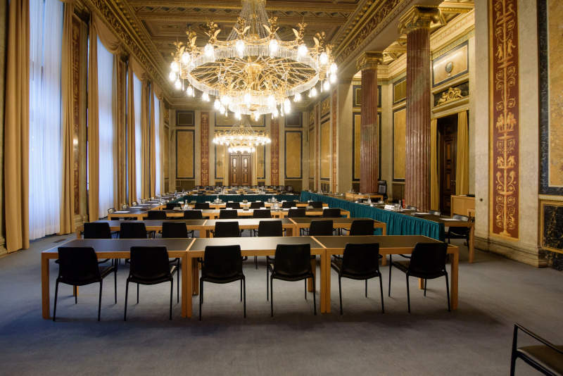 Budgetsaal vor der 36. Sitzung des Budgetausschusses