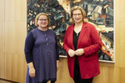 Gespräch mit der Ministerpräsidentin des Saarlandes Anke Rehlinger, von links: Bundesratspräsidentin Korinna Schumann (SPÖ), Ministerpräsidentin des Saarlandes Anke Rehlinger