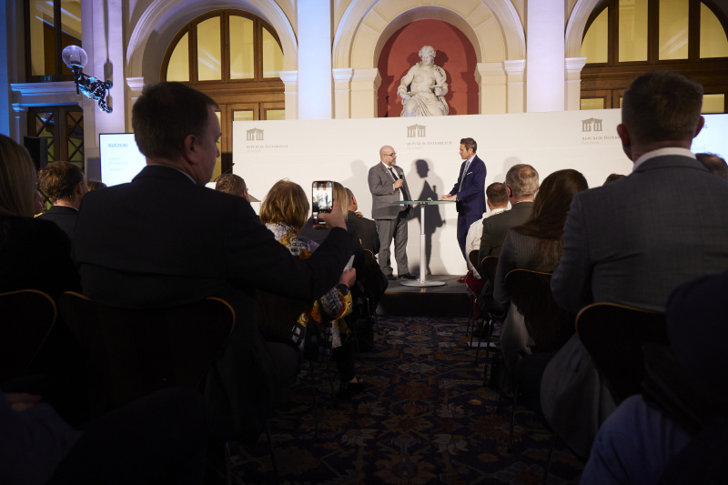 Eröffnungs-Talk, von links: Vizepräsident des BVRD.at und Initiator des Awards Clemens Kaltenberger, Stefan Gehrer ORF
