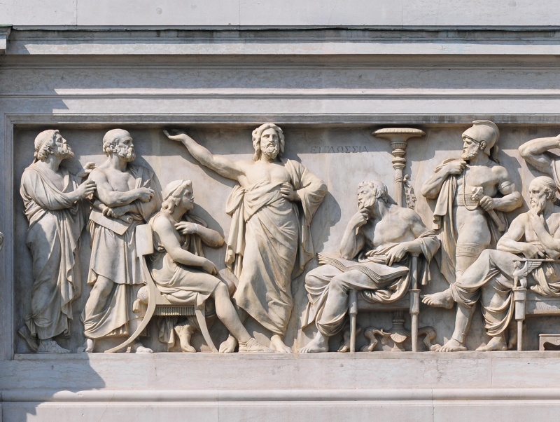 Relief of ancient orators and writers