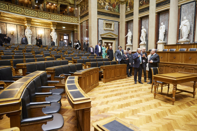 Führung durch das renovierte Parlamentsgebäude durch Nationalratspräsident Wolfgang Sobotka (ÖVP)