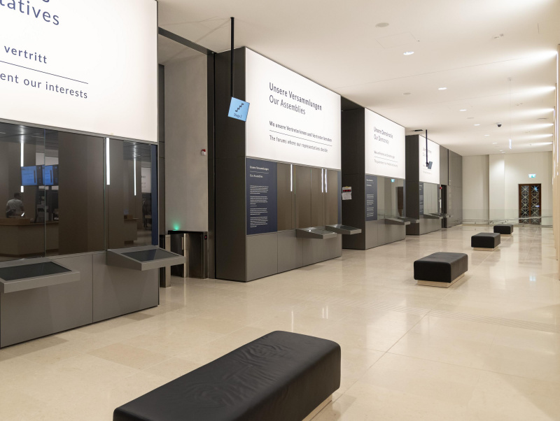 Medienstationen im neuen Besucherzentrum - Demokratikum