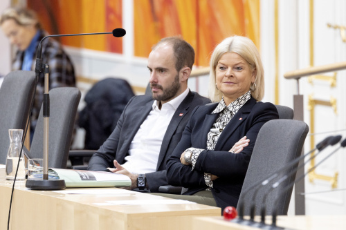 Auf der Regierungsbank von links Staatssekretär Florian Tursky (ÖVP), Verteidigungsministerin Klaudia Tanner (ÖVP)