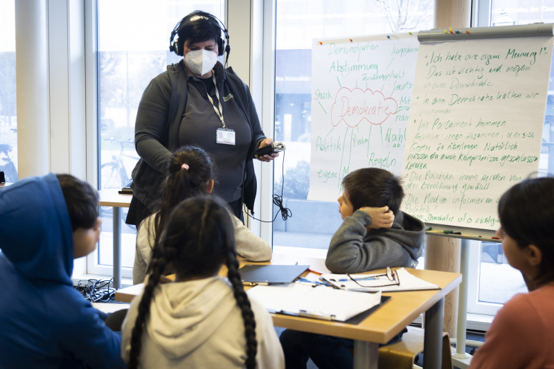 Workshop zum Podcast-Interview.